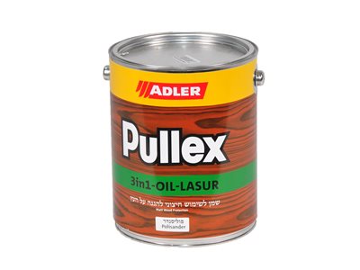 שמן חיצוני פוליסנדר Polisander <br> ADLER Pullex 3in1 Lasur <br> 5 ליטר