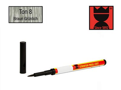טוש קוניג לתיקון עץ גוון 8 <br> Konig STRUKTUR Pinsel Stift <br> Braun Grunlich 0008